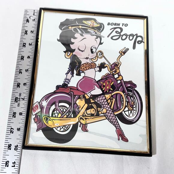 Vintage Betty Boop Framed Pictures Lot of 4 10x8" Biker Bubble Bath Glamour 90's - Picture 6 of 16
